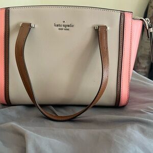 kate spade Cream, Pink & Brown Leather Tote